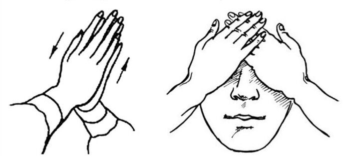 Palme für die Augen mit einer schlechten Sicht